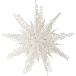 GWIAZDA DEKORACYJNA PŁATEK ŚNIEGU WISZĄCY PAPIEROWY 75CM BIAŁA 9 RAMION