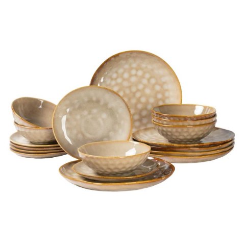 KOMPLET OBIADOWY OMBRES DLA 6 OSÓB 18 ELEM. LIGHT BROWN