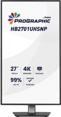 Monitor 27 cali ProGraphic HB2701UHSNP-B1 4K,IPS BLACK 2.0,450cd,VESA USB-c dock(PD:96W),HDMI,DP,DAISY/CHAIN,4xUSB,RJ45,3000:1,s