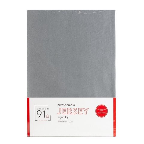 Prześcieradło JERSEY stalowe 90x200+25cm