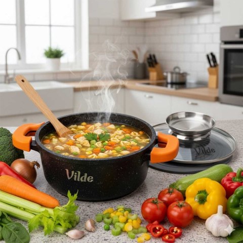 GARNEK GRANITOWY 1,2L 16cm Z POKRYWĄ Z AROMATYZEREM TERRUNA 199103