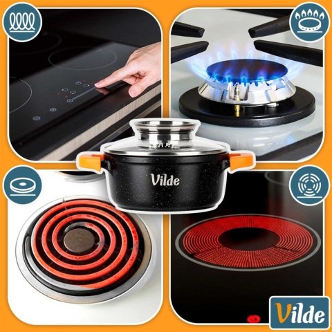 GARNEK GRANITOWY 1,2L 16cm Z POKRYWĄ Z AROMATYZEREM TERRUNA 199103