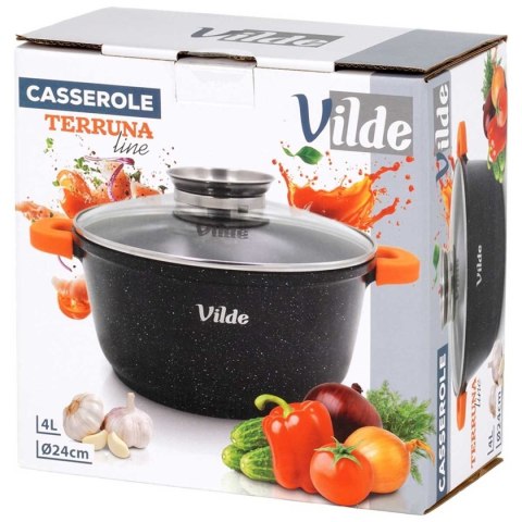 GARNEK GRANITOWY 4L 24cm Z POKRYWĄ Z AROMATYZEREM TERRUNA 199105
