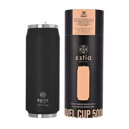 Czarny kubek termiczny ze słomką 500 ml Midnight Black