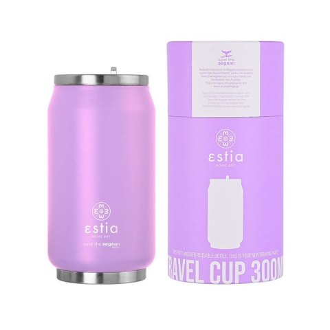 Fioletowy kubek termiczny ze słomką 300 ml Lavender Purple