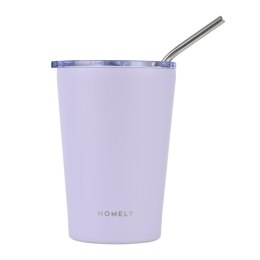 Lawendowy kubek termiczny ze słomką 400 ml Lavender Fog