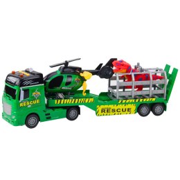 Zestaw Ratowniczy Ciężarówka Helikopter Samochód Dinozaur Światła Dźwięki