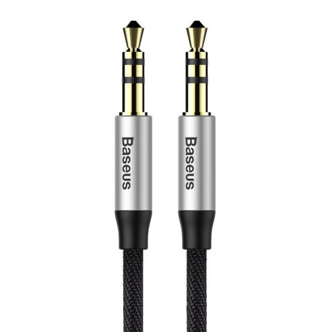 Baseus kabel audio Yiven M30 jack 3,5 mm - jack 3,5 mm 1,0 m srebrno-czarny