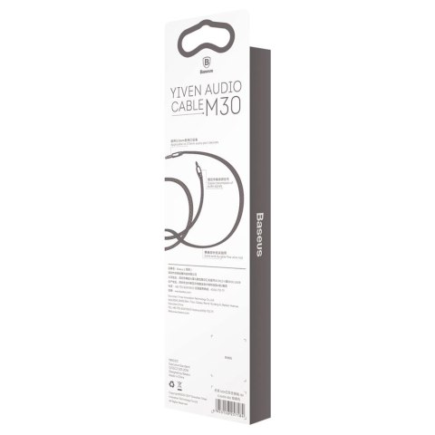 Baseus kabel audio Yiven M30 jack 3,5 mm - jack 3,5 mm 1,0 m srebrno-czarny