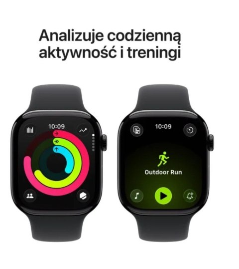Watch Series 11 GPS + Cellular, koperta 42 mm z tytanu w kolorze naturalnym, pasek sportowy w kolorze górskiej szarości - rozmia