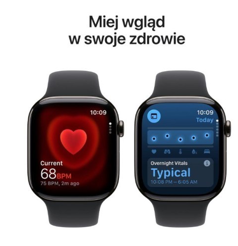 Watch Series 11 GPS + Cellular, koperta 46 mm z tytanu w kolorze łupku, pasek sportowy w kolorze czarnym - rozmiar S/M