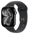 Watch Series 11 GPS + Cellular, koperta 46 mm z tytanu w kolorze naturalnym, pasek sportowy w kolorze górskiej szarości - rozmia