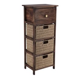 Drewniana półka Azalia z 3 koszami brązowa