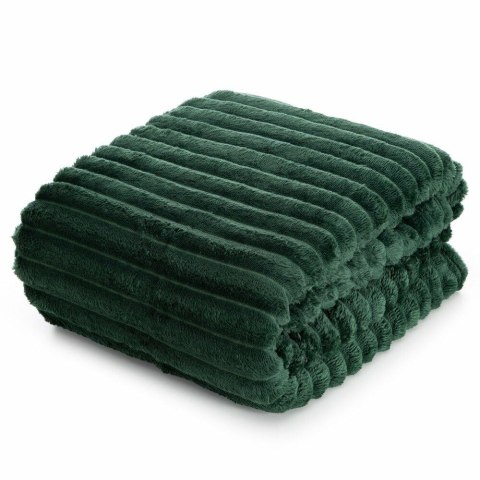 Koc SOFT zielony 220x200 pasy 3D