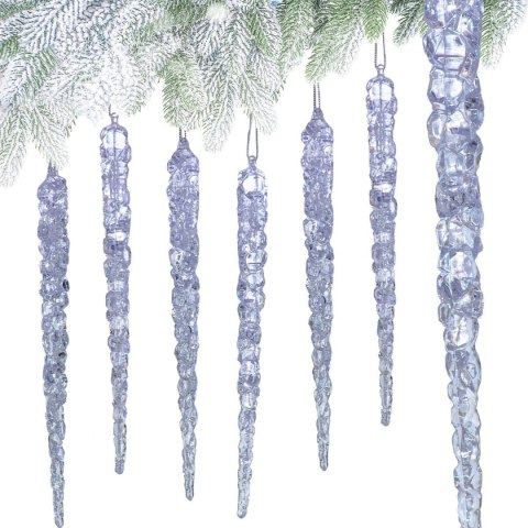 SOPLE LODU KRYSZTAŁOWE DEKORACJA WISZĄCA 17,5 CM 6 SZT