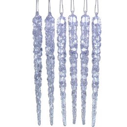 SOPLE LODU KRYSZTAŁOWE DEKORACJA WISZĄCA 17,5 CM 6 SZT