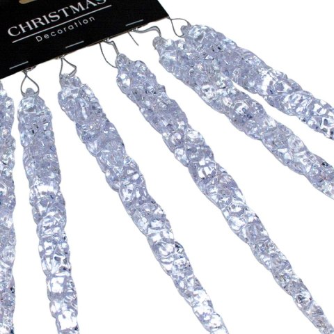 SOPLE LODU KRYSZTAŁOWE DEKORACJA WISZĄCA 17,5 CM 6 SZT