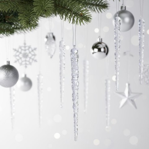SOPLE LODU KRYSZTAŁOWE DEKORACJA WISZĄCA 17,5 CM 6 SZT