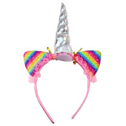 Zestaw Opaska Jednorożec Uszy Róg Naszyjnik Kolorowe