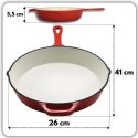 EMALIOWANA PATELNIA ŻELIWNA 26cm HAGE CZERWONA