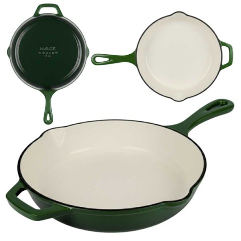 EMALIOWANA PATELNIA ŻELIWNA 26cm HAGE ZIELONA