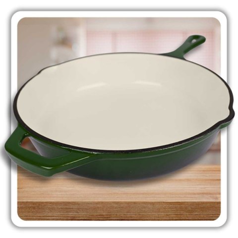 EMALIOWANA PATELNIA ŻELIWNA 26cm HAGE ZIELONA