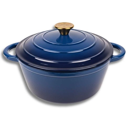 EMALIOWANY GARNEK ŻELIWNY 22cm 3L HAGE NIEBIESKI
