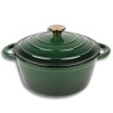 EMALIOWANY GARNEK ŻELIWNY 22cm 3L HAGE ZIELONY