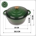 EMALIOWANY GARNEK ŻELIWNY 22cm 3L HAGE ZIELONY