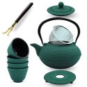 ZAPARZACZ ŻELIWNY DZBANEK ZIELONY 1,4L Z FILTREM i FILIŻANKAMI PREZENT