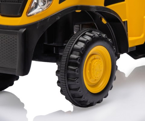 Pojazd CAT Traktor z przyczepą żółty jeździk