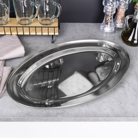 Taca do serwowania metalowa owalna 44x29cm EXCELLENT HOUSEWARE 139386