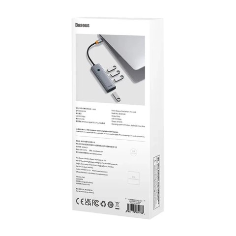 Hub 4w1 Baseus UltraJoy USB-C do USB 3.0 (szary)