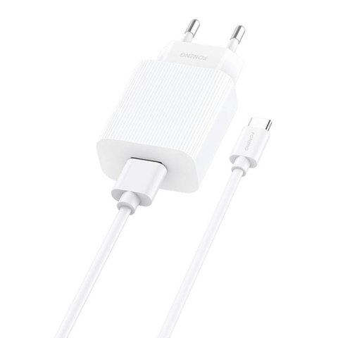 Ładowarka sieciowa Foneng, EU28 12W, 1x USB, QC 3.0 + USB + kabel USB typu C