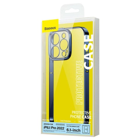 Zestaw ochronny BASEUS Glitter do iPhone 14 Pro (niebieski)