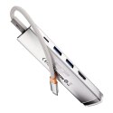 HUB 5 w 1 Baseus Ultra Joy USB-C - HDMI, USB3.0x2, PD, RJ45 (srebrny)