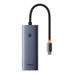 Hub 5w1 Baseus UltraJoy 5-Port (4xUSB 3.0, PD) Szary
