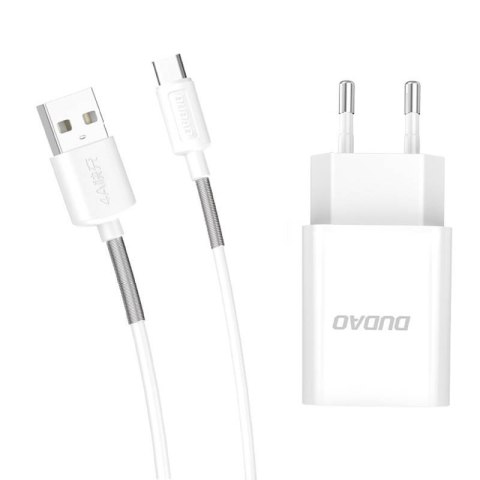 Ładowarka sieciowa Dudao A3EUT 2x USB z kablem USB-C 12W (biała)