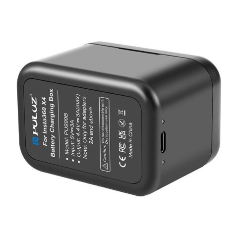 Etui ładujące PULUZ do Insta360 X4 na 2 baterie (czarne)