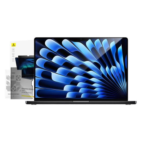 Magnetyczna ochronna nakładka prywatyzująca Baseus Magic Drawing dla MacBook Air 15.3" (2023/2024) + zestaw czyszczący (przeźroc