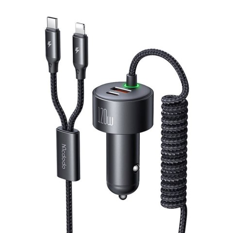 Ładowarka samochodowa MCDODO CC-0370 120W z kablami USB-C/Lightning