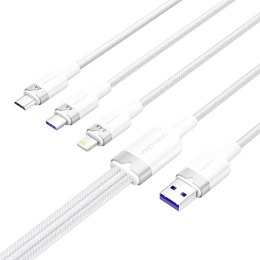 Kabel USB 2.0 A do 3w1 6A Vention CTRWG 1.5M (biały)