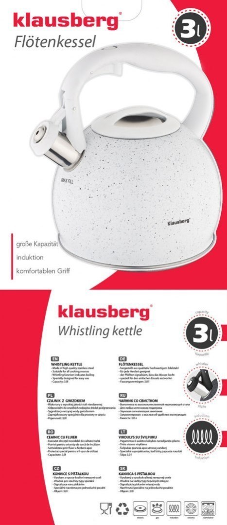 CZAJNIK STALOWY 3.0L KLAUSBERG MARMO KB-7265