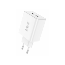 Ładowarka GaN Foneng EU50, 35W 2x USB-C na Type-C do Lightning (biała)