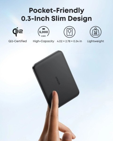 PowerBank Nano 5k mAh slim czarny