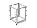 Stojak Open rack 19 cali 15U 600x600-1100 regulowany szary