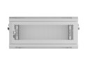 Szafa instalacyjna rack wisząca 19 cali 4U 600x450 drzwi perforowane (flat pack) szara