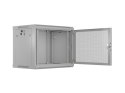 Szafa instalacyjna rack wisząca 19 cali 9U 600x450 drzwi perforowane (flat pack) szara