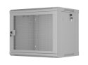 Szafa instalacyjna rack wisząca 19 cali 9U 600x450 drzwi perforowane (flat pack) szara