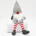 MIKOŁAJ DEKORACYJNY SIEDZĄCY SZARY RED NOSE 13+10CM